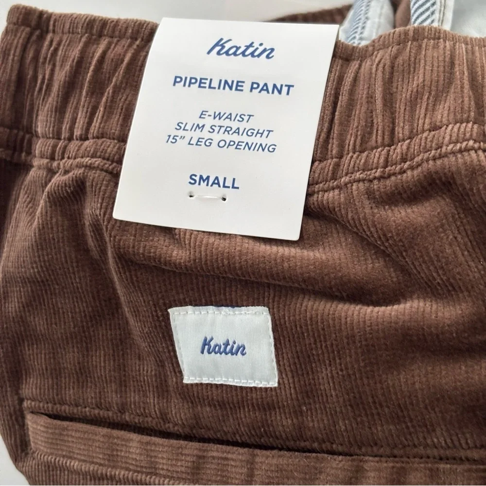 Katin Men’s Pipeline Corduroy Pant Size Small Slim Straight Brown New